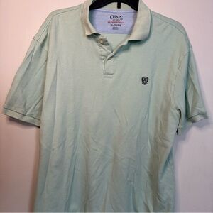 Chaps Natural Stretch Mens XL Green ShortSleeve Golf Polo Shirt 100% Cotton Logo